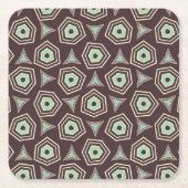 Abstract geometric pattern with layered pentagons  rechteckiger pappuntersetzer (Vorderseite)