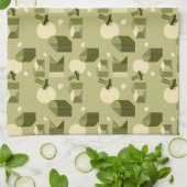 abstract geometric shapes in green tones geschirrtuch (Gefaltet)