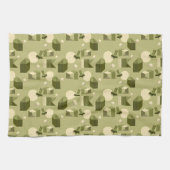 abstract geometric shapes in green tones geschirrtuch (Horizontal)