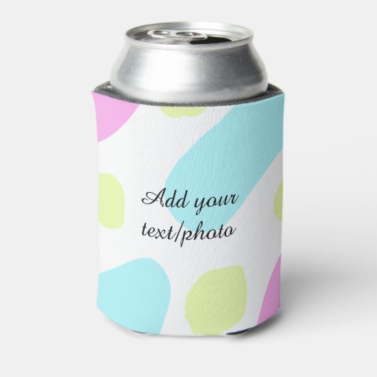 Abstract geometric shapes pastel add name photo ba dosenkühler (Kanne Rückseite)