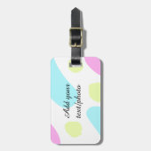 Abstract geometric shapes pastel add name photo ba gepäckanhänger (Vorderseite vertikal)