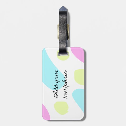 Abstract geometric shapes pastel add name photo ba gepäckanhänger (Rückseite vertikal)