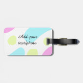 Abstract geometric shapes pastel add name photo ba gepäckanhänger (Rückseite horizontal)