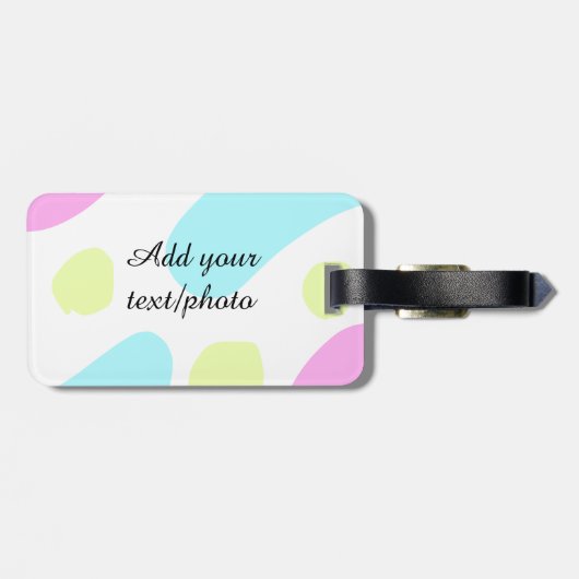 Abstract geometric shapes pastel add name photo ba gepäckanhänger (Rückseite horizontal)