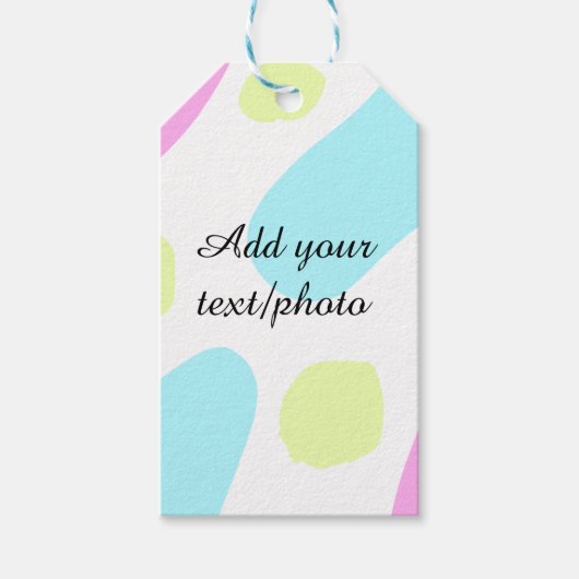 Abstract geometric shapes pastel add name photo ba geschenkanhänger (Vorderseite)