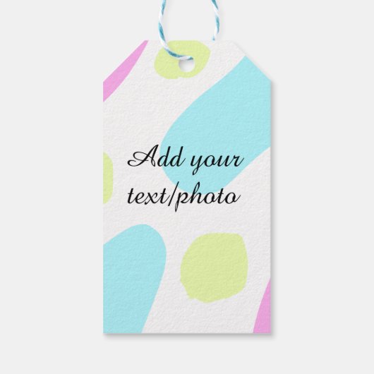 Abstract geometric shapes pastel add name photo ba geschenkanhänger (Rückseite)