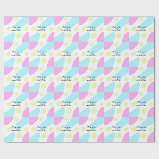 Abstract geometric shapes pastel add name photo ba geschenkpapier (Flach)