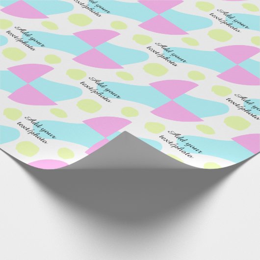 Abstract geometric shapes pastel add name photo ba geschenkpapier (Ecke)