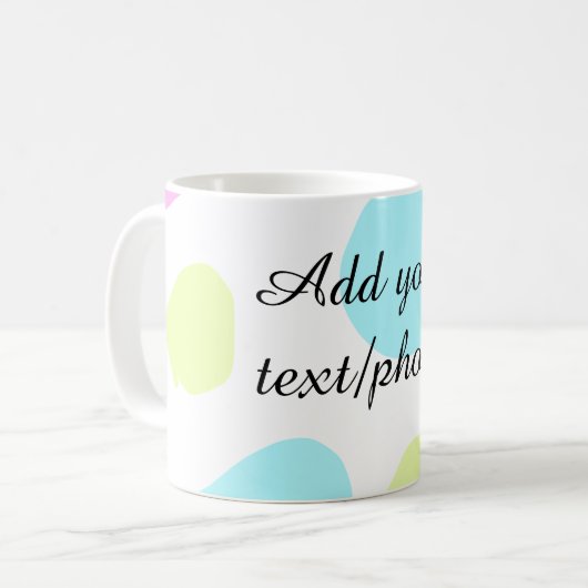 Abstract geometric shapes pastel add name photo ba kaffeetasse (Vorderseite Links)
