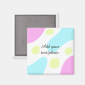 Abstract geometric shapes pastel add name photo ba magnet (Vorderseite/Rückseite)