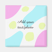 Abstract geometric shapes pastel add name photo ba magnet (Vorne)