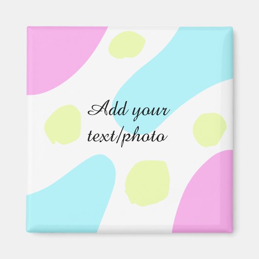 Abstract geometric shapes pastel add name photo ba magnet (Vorne)