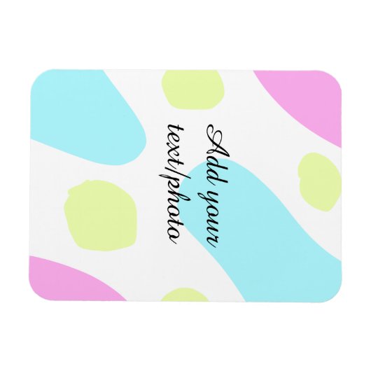 Abstract geometric shapes pastel add name photo ba magnet (Horizontal)