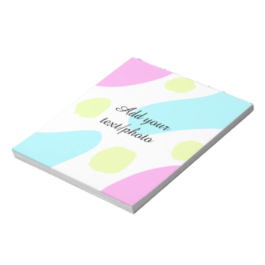 Abstract geometric shapes pastel add name photo ba notizblock (Rotiert)