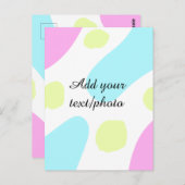 Abstract geometric shapes pastel add name photo ba postkarte (Vorne/Hinten)