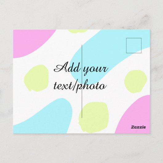 Abstract geometric shapes pastel add name photo ba postkarte (Rückseite)