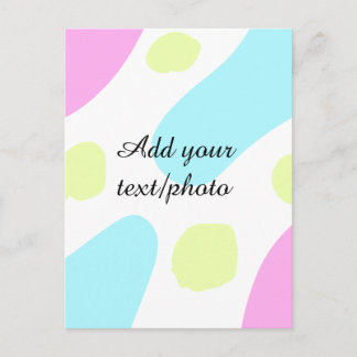 Abstract geometric shapes pastel add name photo ba postkarte