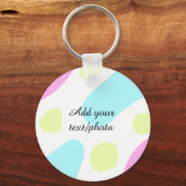 Abstract geometric shapes pastel add name photo ba schlüsselanhänger (Vorderseite)