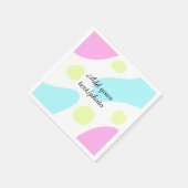 Abstract geometric shapes pastel add name photo ba serviette (Ecke)