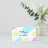 Abstract geometric shapes pastel add name photo ba visitenkarte (Stehend Vorderseite)