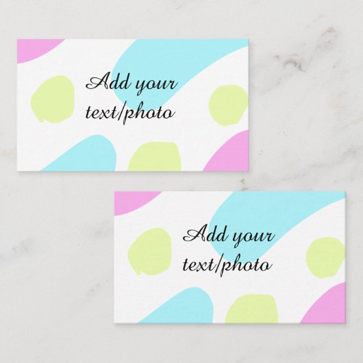Abstract geometric shapes pastel add name photo ba visitenkarte (Vorne/Hinten)