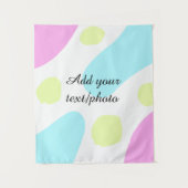 Abstract geometric shapes pastel add name photo ba wandteppich (Vorderseite)