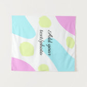 Abstract geometric shapes pastel add name photo ba wandteppich (Vorderseite (Horizontal))
