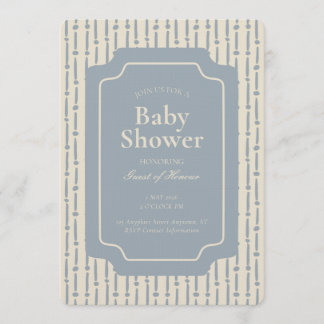 Abstract Geometric Stripe Gender Neutral Blue Einladung