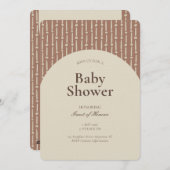 Abstract Geometric Stripe Gender Neutral Brown Einladung (Vorne/Hinten)