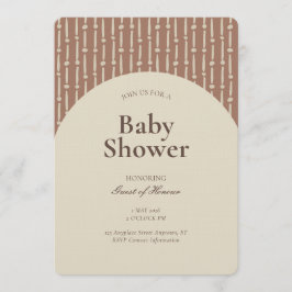 Abstract Geometric Stripe Gender Neutral Brown Einladung