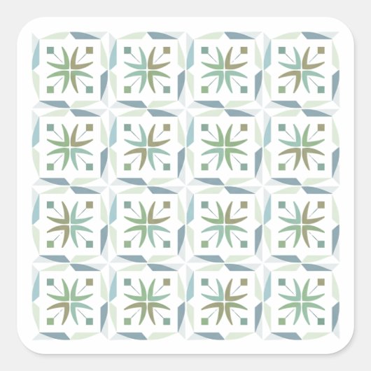 Abstract Geometric Tile Pattern Design Sticker (Vorderseite)