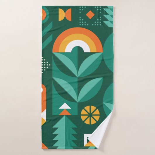 Abstract geometric vintage pattern in Scandinavian Badehandtuch (Badehandtuch)