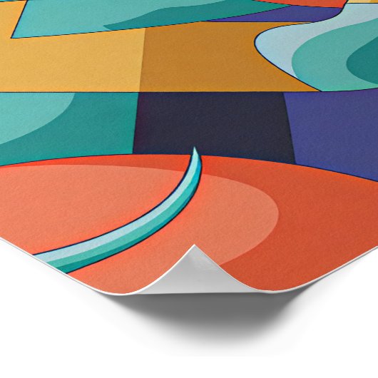 Abstract Geometric Waves Poster (Ecke)