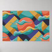 Abstract Geometric Waves Poster (Vorne)