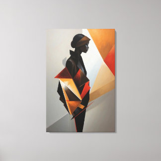 Abstract Geometric Woman - Modern Art Minimalist Leinwanddruck