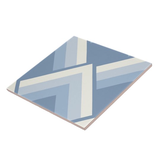 Abstract geometrical, blue and off white 2 fliese (Seite)