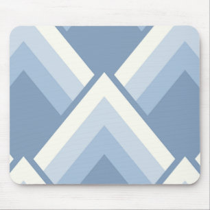 Abstract geometrical, blue and off white 2 mousepad