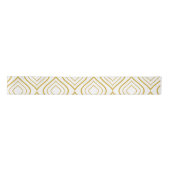 Abstract geometrical, white and gold satinband (Vorderseite)