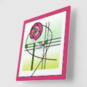 Abstract Glasgow Rose Quadratische Wanduhr (Winkel)