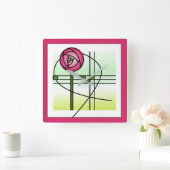 Abstract Glasgow Rose Quadratische Wanduhr (Zuhause)