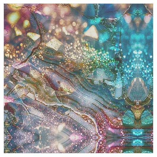 Abstract Glitter and Marble Pink and Blue Stoff (Nahaufnahme)