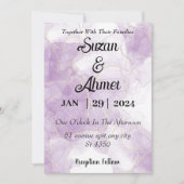 Abstract glitter purple wedding einladung (Vorderseite)