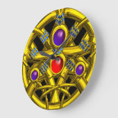 ABSTRACT GOLD CELTIC KNOTS WITH COLORFUL GEMSTONES GROßE WANDUHR (Winkel)
