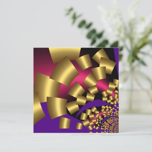 Abstract-Gold-Confetti-Einladung Einladung (Stehend Vorderseite)