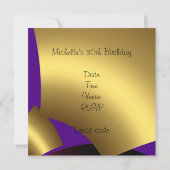 Abstract-Gold-Confetti-Einladung Einladung (Rückseite)