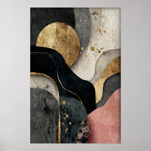 Abstract Gold Minimalist Print, Boho Printable Poster (Vorne)