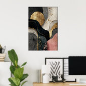 Abstract Gold Minimalist Print, Boho Printable Poster (Heimbüro)