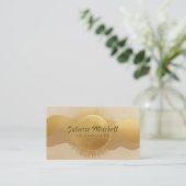 Abstract Gold Sun Hair & Makeup Artist Card Visitenkarte (Stehend Vorderseite)