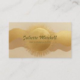 Abstract Gold Sun Hair & Makeup Artist Card Visitenkarte