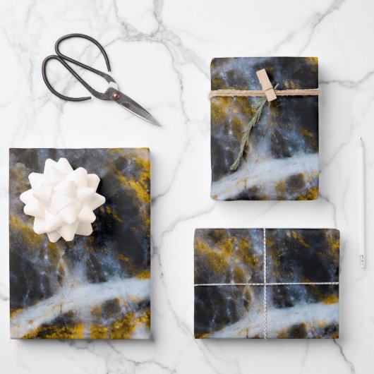 Abstract gold white lines rocky texture geschenkpapier set (Vorderseite)